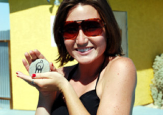 sweet girl at the pool